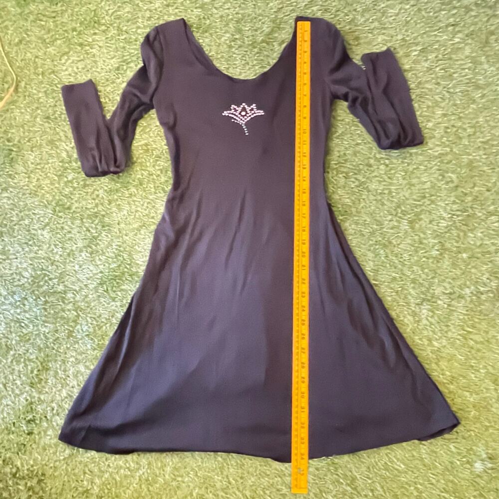 Vintage 1970s Young Edwardian by Arpeja Black Knit Dress SM - Picture 8 of 11